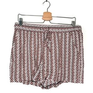 Loft | Chevron Print Drawstring Elastic Waist Rayon Shorts Size Small